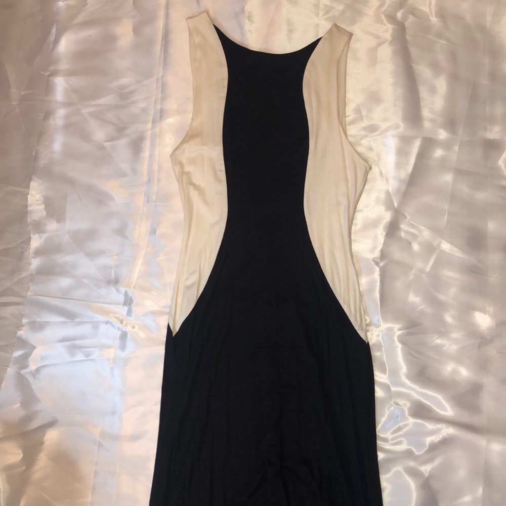 Color Block Black & White Maxi Dress